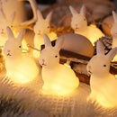 Easter Bunny String Lights Rabbit Shaped Fairy Lights Battery Operated Home Party Decor Night Lamp Bedroom Outdoor Decoration
