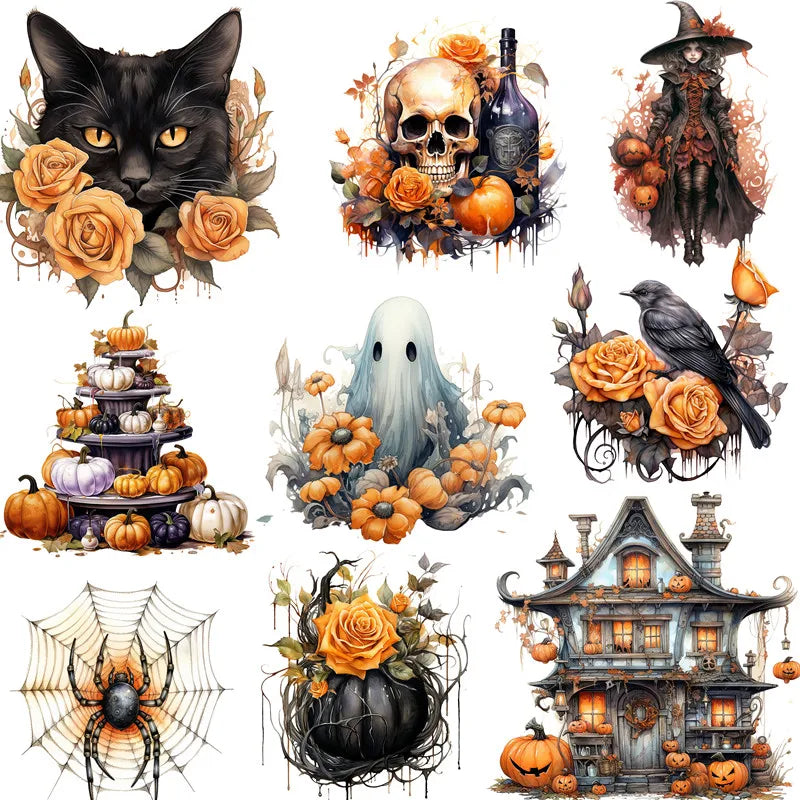 20Pcs/Pack Halloween Sticker DIY Craft Scrapbooking Album Junk Journal Decorative Stickers