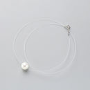 INZATT 925 Sterling Silver Zircon Crystal Pearl Pendant Choker Necklace Transparent Fishing Line 2020 Fine Jewelry For Women