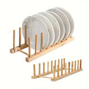 DIY Wooden Drain Rack Kitchen Living Room Organizer Shelf for Plates/Cutting Boards/Plates/Cups/Pot Lid Home Storage