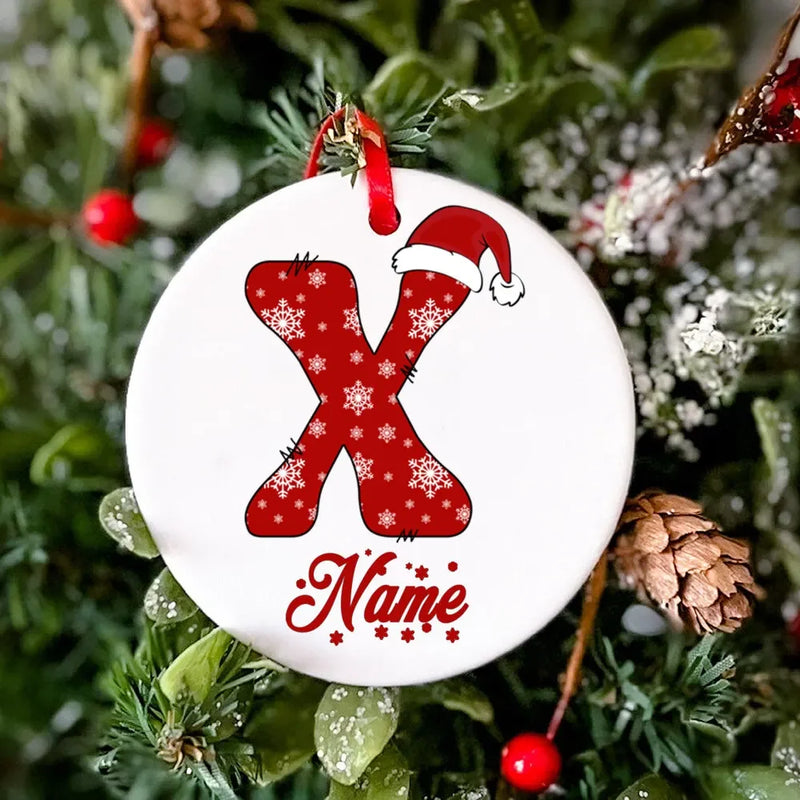 Personalized Christmas Ornament Custom Name Photo Prop Christmas Family Party Ceramic Ornament Xmas Keepsake Gift Drop Ornaments