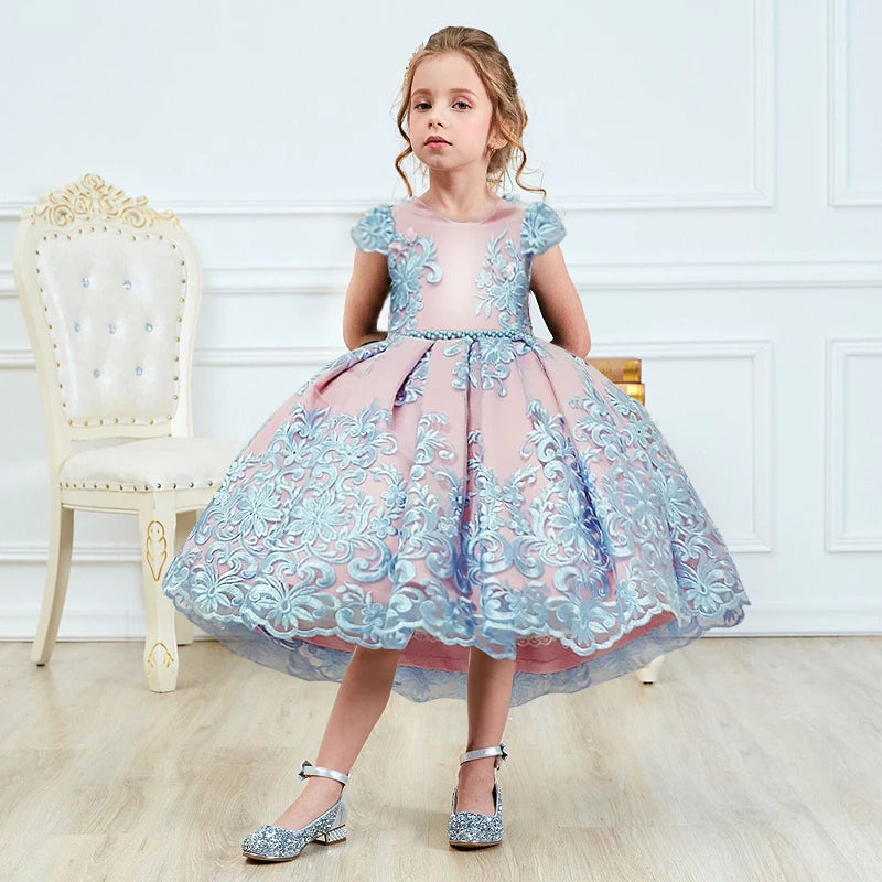 New Year Costume Big Bow Kids Girl Wedding Kids Dresses For Girls Princess Party Pageant Formal Dress Prom Girls Christmas Dress