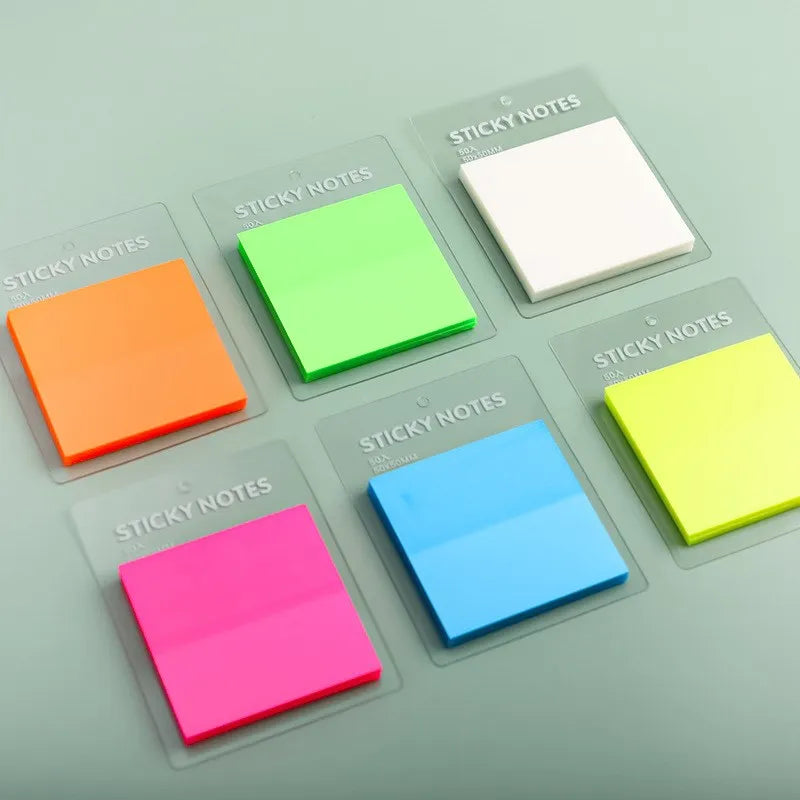 50 Sheets Translucent Colored Clear Sticky Note Waterproof Adhesive Memo Pad for Reading Studying