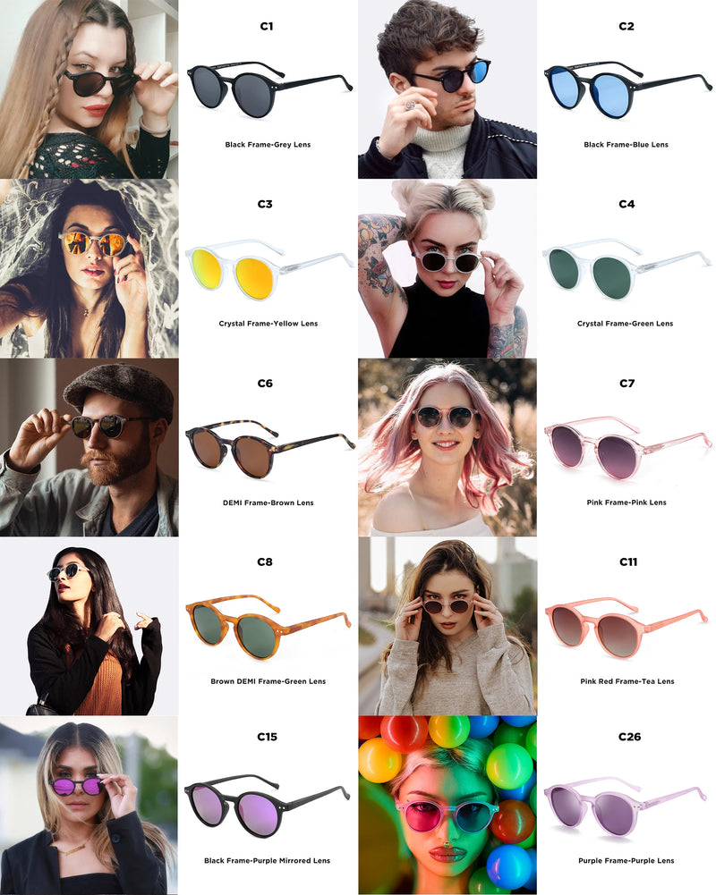 ZENOTTIC Retro Circular Polarized Sunglasses 2024 Men Women Vintage Small Round Sun Glasses Polaroid Lens UV400 Goggles Shades