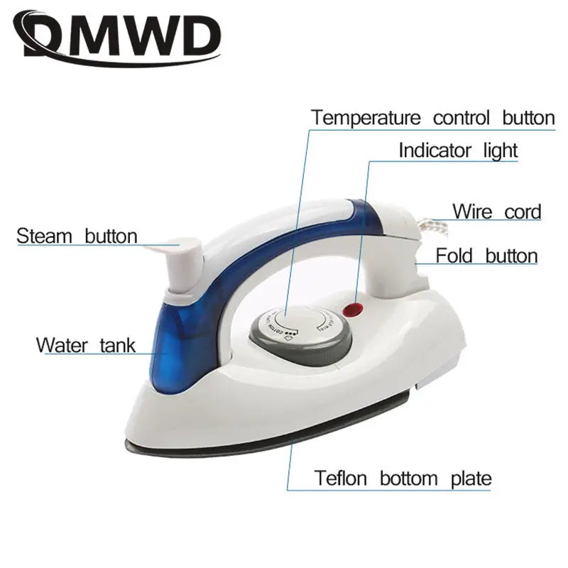 700W 110V 220V Collapsible Flatiron Folding Travel Steam Iron Mini Electric Flatiron Adjusted Temperature Steam Electric Irons