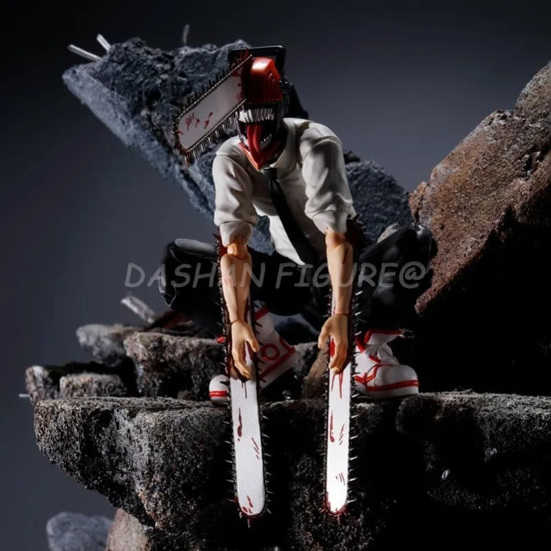 15cm Anime Shf Chainsaw Man Denji Action Figure Joint Mobility PVC Collection Doll Anime Electric Saw Demon Figures Model Toys