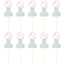 10pcs Glitter Willy Penis Cupcake Topper Funny Nude Dick Cake Toppers Wedding Favors Bachelorette Adult Hen Night Party Supplies