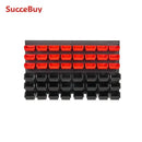 SucceBuy 48pcs Parts Storage Bins Wall Mounted Garage Containers with Wall Panels Tool Organizer for Nuts Bolts Screws Nails