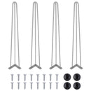 4/8/10/12/14/16/28/34IN 4 x Hairpin Table Hair Pin Legs Set with FREE Feet Protector & Screws for Furniture Bench Desk