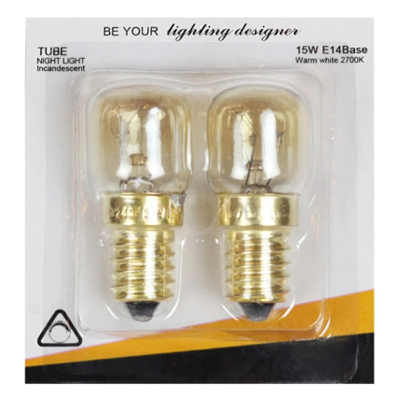 2pcs 220V E14 300 Degree High Temperature Resistant Microwave Oven Bulb Cooker Lamp Lighting Bulb