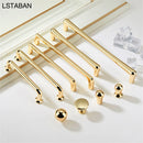 Bright Gold Furniture Cabinet Handles Zinc Alloy Kitchen Cabinet Drawer Knobs Minimalist Push Pull Cupboard Drawer Dresser Knobs