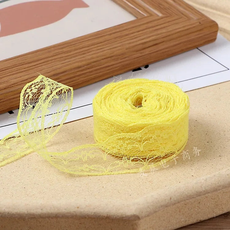 10Meters/Roll 2.2CM Non-Stretchy Lace Ribbon DIY Handmade Crafts Material Christmas Halloween Wedding Party Gift Wrapping Tape