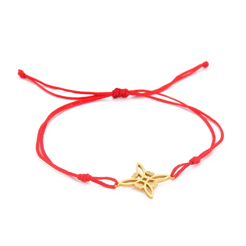 Witch Knot Charm Bracelet for Women Men Stainless Steel Chain Bracelets Witchcraft Amulet Paganism Jewelry Mothers Day Gift