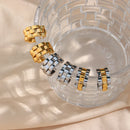 E.B.belle Cool Fashion Thick Chunky Watchband Small Hoop Earrings Gold Silver Color Metal Stainless Steel Earrings For Woman