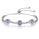 KALETINE Women Evil Eye Lucky Hamsa Bracelet Genuine 925 Sterling Silver Men Luxury Round Blue Eyes CZ Crystal Tennis Bracelet