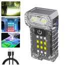 Portable Mini Keychain Light LED High Bright Flashlight Dual Light Source Outdoor Camping Fishing Multi-function Tool Torch Lamp