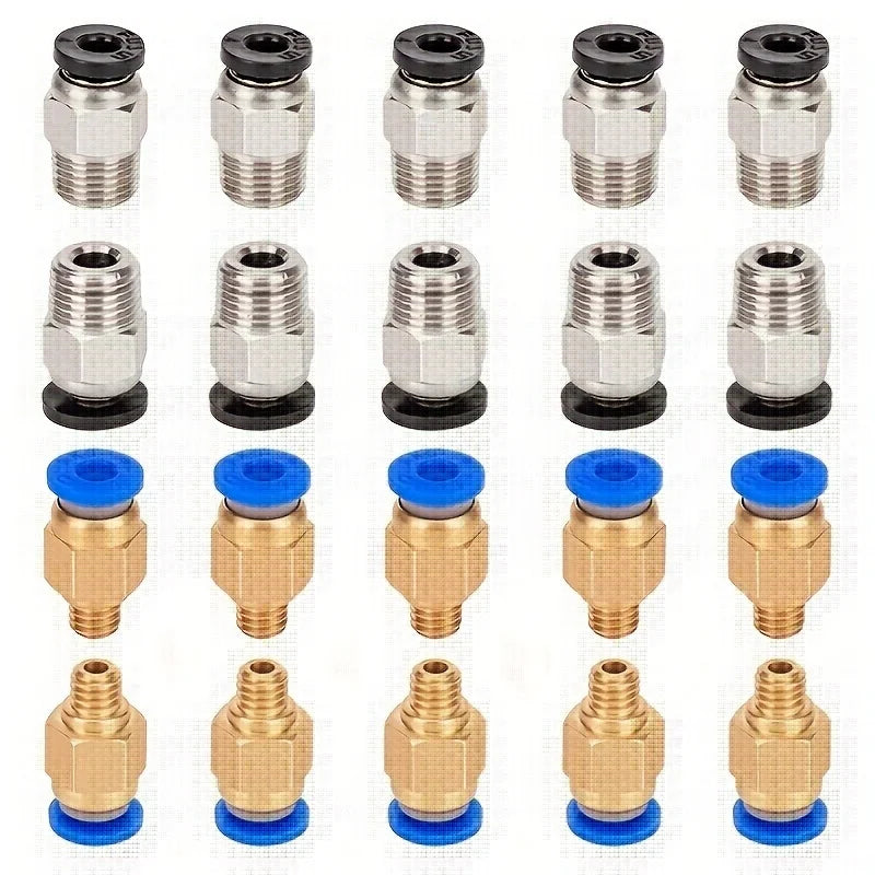 New PC4-M6 Pneumatic Fitting and 5 Pcs PC4-M10 Pneumatic Fitting for Creality Ender 3/Pro Ender 5 CR-10/10S 3D Printer