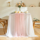 Wedding Pink Pearl Mesh Table Runner 10FT Sheer Voile Dining Table Decoration For Romantic Wedding Engagement Anniversary Party