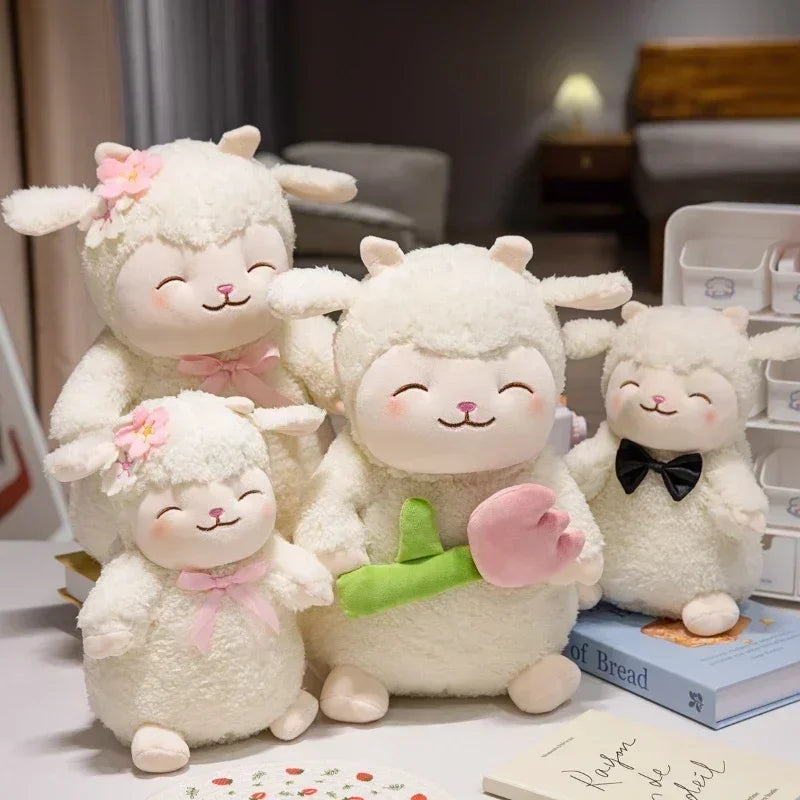 Lamb Stuffed Animal Soft Cute Lamb Plush Doll Sheep Play Toys White Birthday Christmas Holiday Easter Thanksgiving Gift For Kids