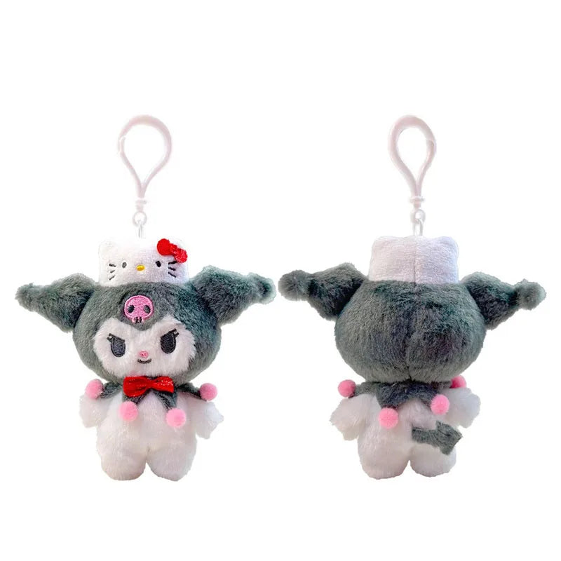 Sanrio Hello Kitty Cinnamoroll Plush Keychain Anime Hangyodon Kuromi 50Th Anniversary Series Stuffed Toys My Melody Doll Keyring