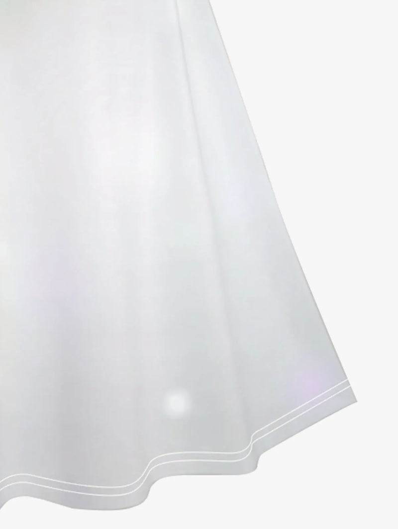 ROSEGAL Plus Size Fashion 3D Printed A Line Skirts Women Basics High Rise Skirt Christmas Ball Elk Snowflake Graphic Skirt S-5XL