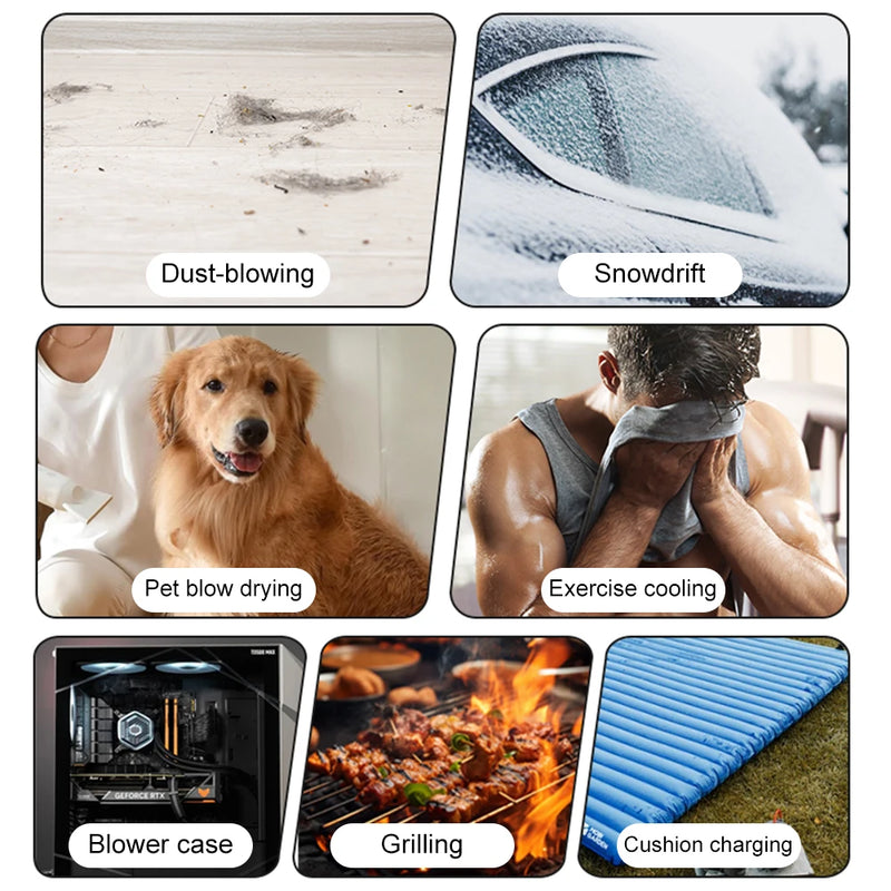 Mini Turbo Jet Fan 130000 RPM Handheld Powerful Air Blower Compressed Air Duster 3 Gear Winds for PC/Home /Car Cleaning Tool