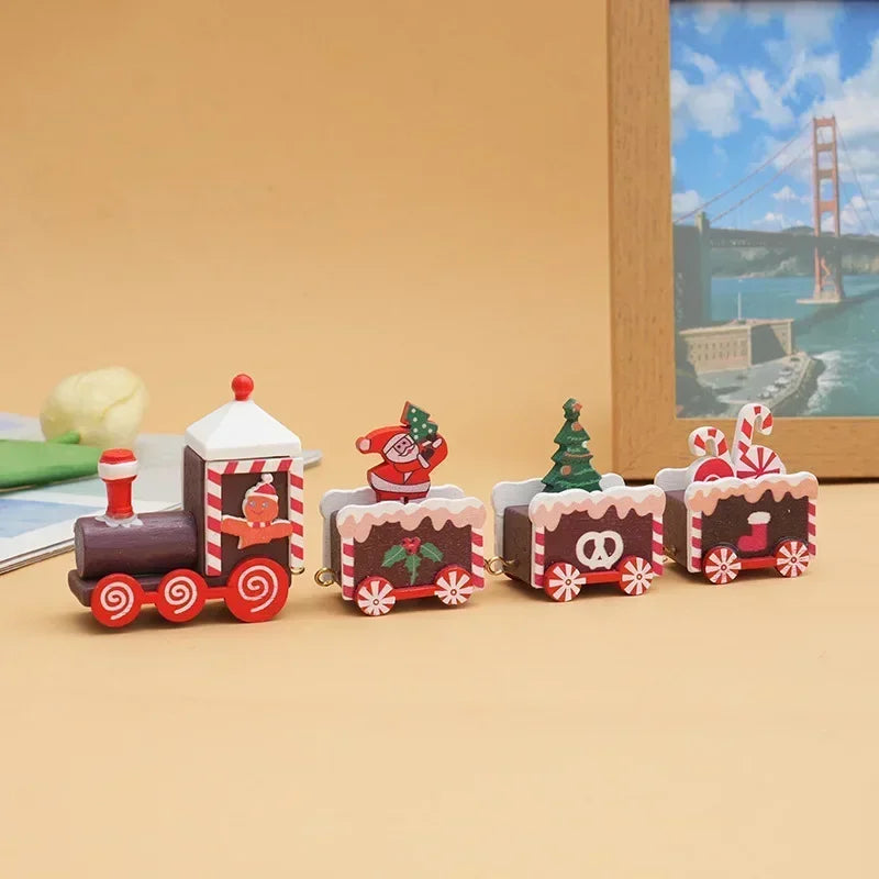 New Wooden/Plastic Train Christmas Ornament Merry Christmas Decoration for Home 2023 Xmas Gifts Noel Natal Navidad New Year 2024