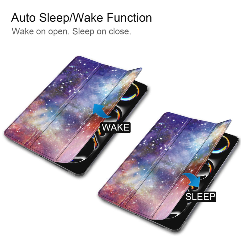 For iPad Pro 13 2024 Case Folio Stand PU Leather Smart Sleep Wake Magnetic Cover for Apple Pro 13 inch Hard Tablet Case Funda