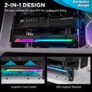 GCC-PRO Graphics Card Radiator Holder PC Cooling Fan 5V 3Pin ARGB Horizontal GPU Video Card Stand 1800RPM Cooling Fan for PC