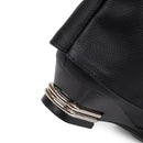 Women Boots Buckle Belt Flock Leather Low Heel Women's Boot Autumn Winter Loose Shoes Female Black Booties knee high Boots 33-43