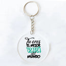 Funny Spanish Printed Key Keychain Transparent Circle Key Chain Acrylic Keyring Festive Birthday Father's Day Best Gift for Dad