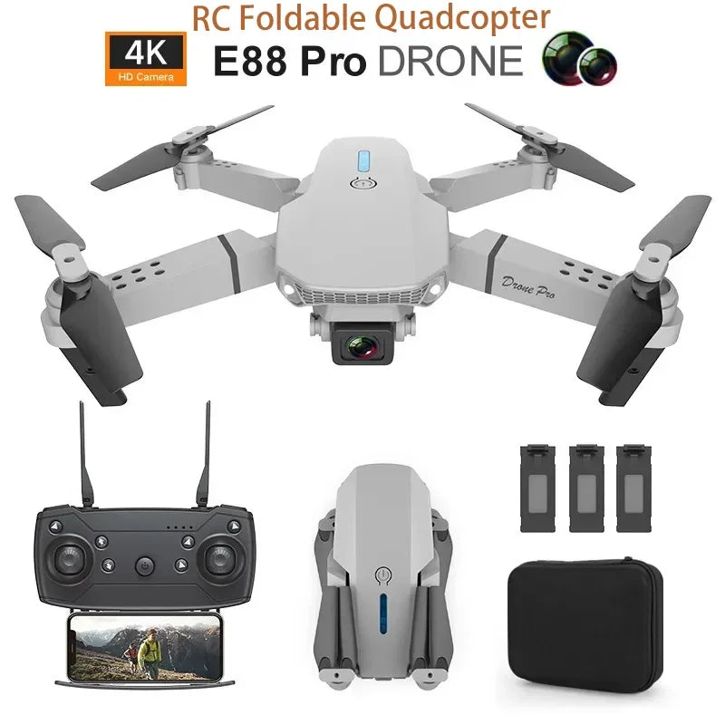 2024 New RC E88 Pro WIFI FPV Drone Wide Angle HD 4K 1080P Camera Height Hold RC Foldable Quadcopter Dron Helicopter Toys Gift