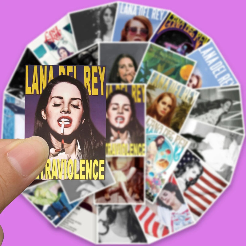 25PCS Lana Del Rey Posters Sticker Laptop Waterproof Skateboard Cafe Vintage Fridge Cool Decals for Fridge Toy Phone Stickers