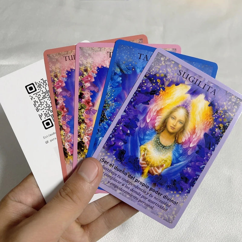 Oracle in Spanish Version Oraculo Beautiful 44+1 Decks Fortune Telling Tarot with Meaning on the Cards Tips Angels