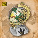 F5-I0003 Dinosaur Era Globe with Lighting Building Blocks Jurassic Tyrannosaurus Rex Skull Model STEM Toys for Kid Birthday Gift