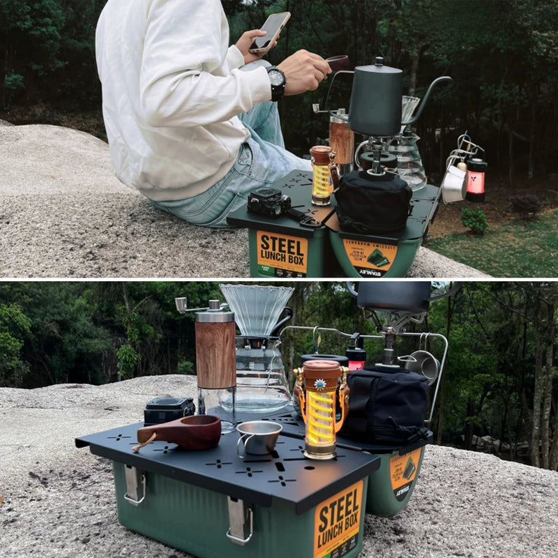 Aluminum Alloy Folding Table Top for Stanley Lunch Box 9.4L - Versatile Outdoor Camping Gear!