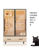 Solid Wood Cat Villa Cat Cage Super Large Luxury Cat Litter Cat Cabinet Display Cabinet Double Three-layer Cat Climbing Frame