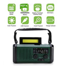 AM/FM/NOAA Weather Pocket Flashlight Radio SOS LED Emergency Radio Solar Hand Crank Powered Wind Up Phone Charger Bank