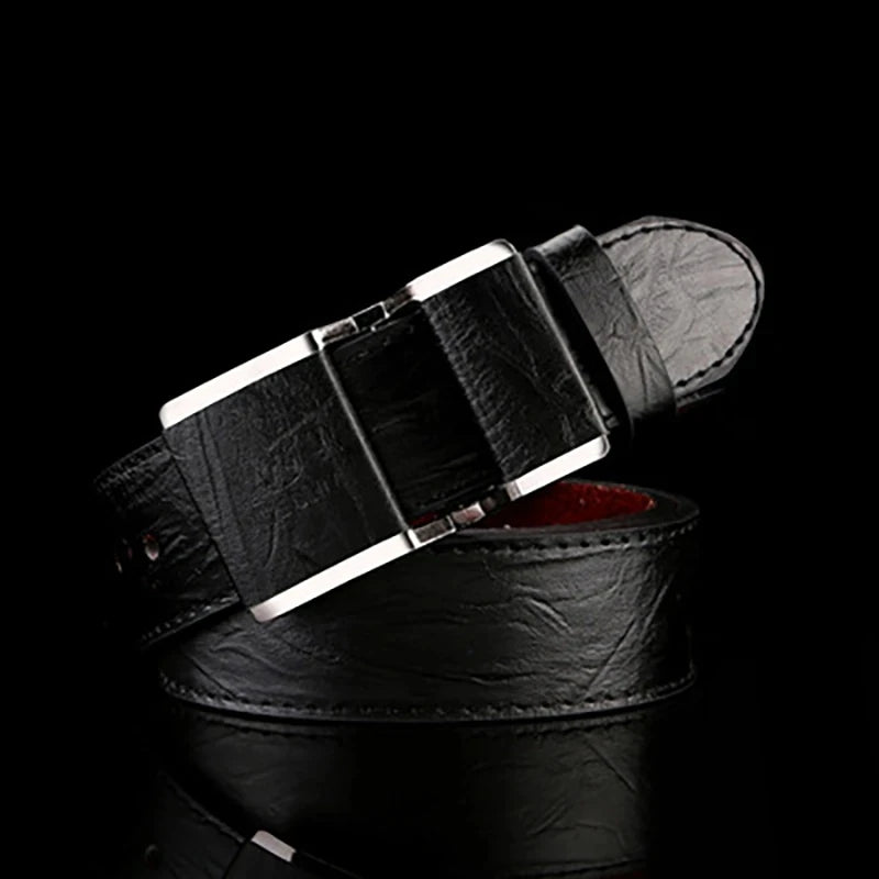 New men's belt korean fashion smooth buckle business casual belt fashion young men's trouser designer luxury brand belts