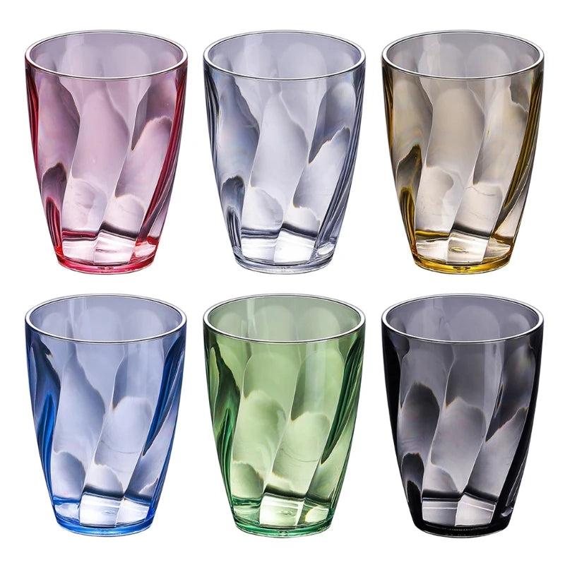 Unbreakable Plastic Drinking Glasses 390ml Shatterproof Water Tumblers Reusable Fruit Juice Beer Champagne Cup for Bar