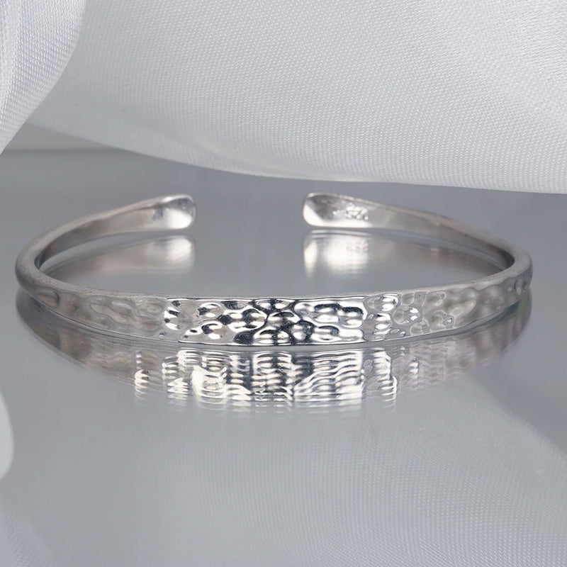 925 sterling silver Bracelets for Women and Men Hand Crafted Hammered Cuff Bangle Bracelet Rock Punk Gift Fine Jewelry USA Stock