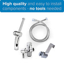 4 PCS/Set Handheld Toilet Bidet Faucet Sprayer Kits Bathroom Spraye Wall-Mount Self Cleaning Kit T-Valve & 1.5M Hose & Holder