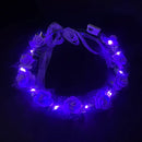 Wedding Party Crown Flower Headband LED Light Wreath Garland Decoration Women Girl Birthday Favor Luminous Hair Garland Hairband