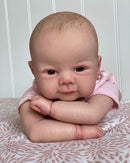 NPK 49CM Soft Silicone Cloth Body Julieata Lifelike Real Touch Reborn Baby Girl with Hand-Drawing Hair Toddler Cute Doll