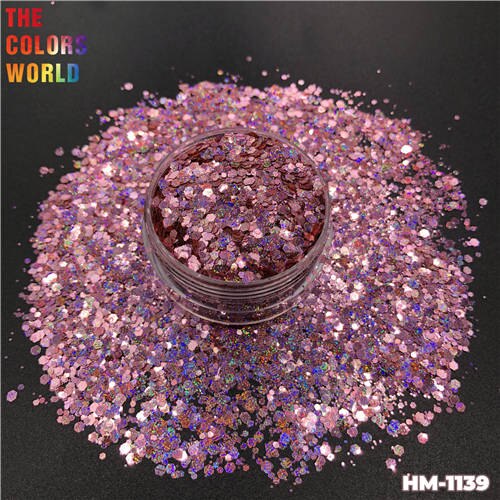 TCT-415 Mix Color Chunky Shinning Laser Nail Glitter Nail Art Decoration Body Art Tumbler Crafts Accessories Festival Supplier