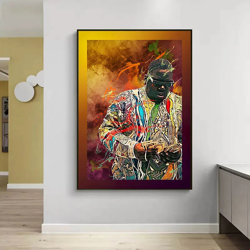 Abstract Graffiti Art Singer Tupac Hip Hop Portrait Poster Canvas Painting Print Rapper Wall Picture Cuadros for Room Home Decor