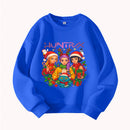 Christmas Kids Crew Neck Sweatshirt with Festive Cartoon Characters for Holiday Fun