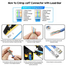 ZoeRax Shielded RJ45 Cat6A Cat7 Pass Through connectors - 3 Prong 8P8C 50U Gold Plated 2-Piece Pass Through Modular Data Plug