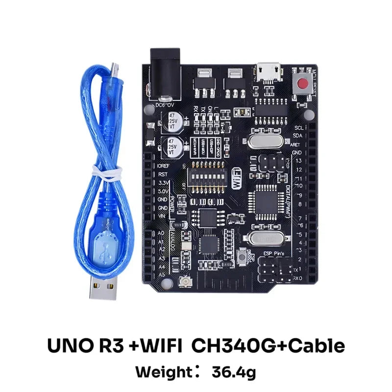 UNO R3 Official ATMEGA16U2 / UNO+WiFi R3 MEGA328P Chip CH340G For Arduino UNO R3 Development Board WeMos ESP8266