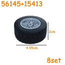 MOC Technical Tire Wheel Cross Hole Set Motorcycle Tyre & Rim Car Truck Wheels Hub Bricks Construction Building Blocks